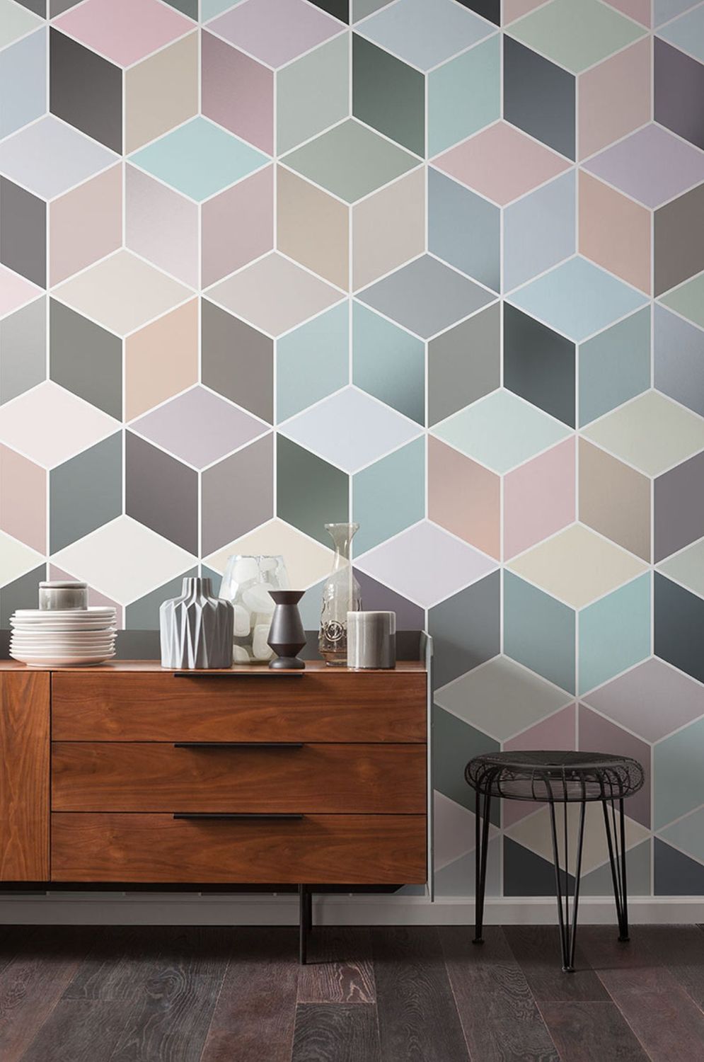 Sanders & Sanders fotobehang pastelkleurige blokjes multicolor - 200 x 250 cm - 612353