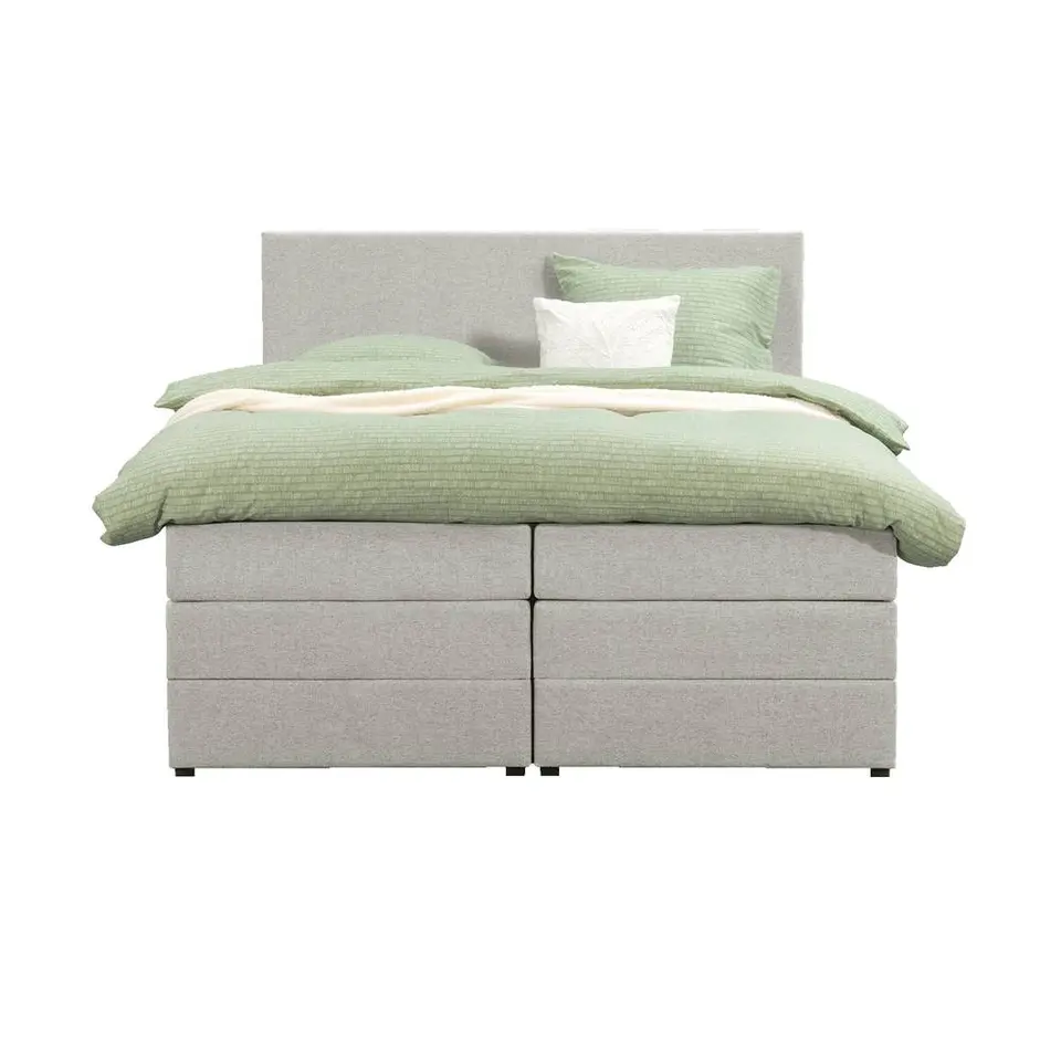 Boxspring met opbergruimte Liv egaal - ecru - 180x200 cm