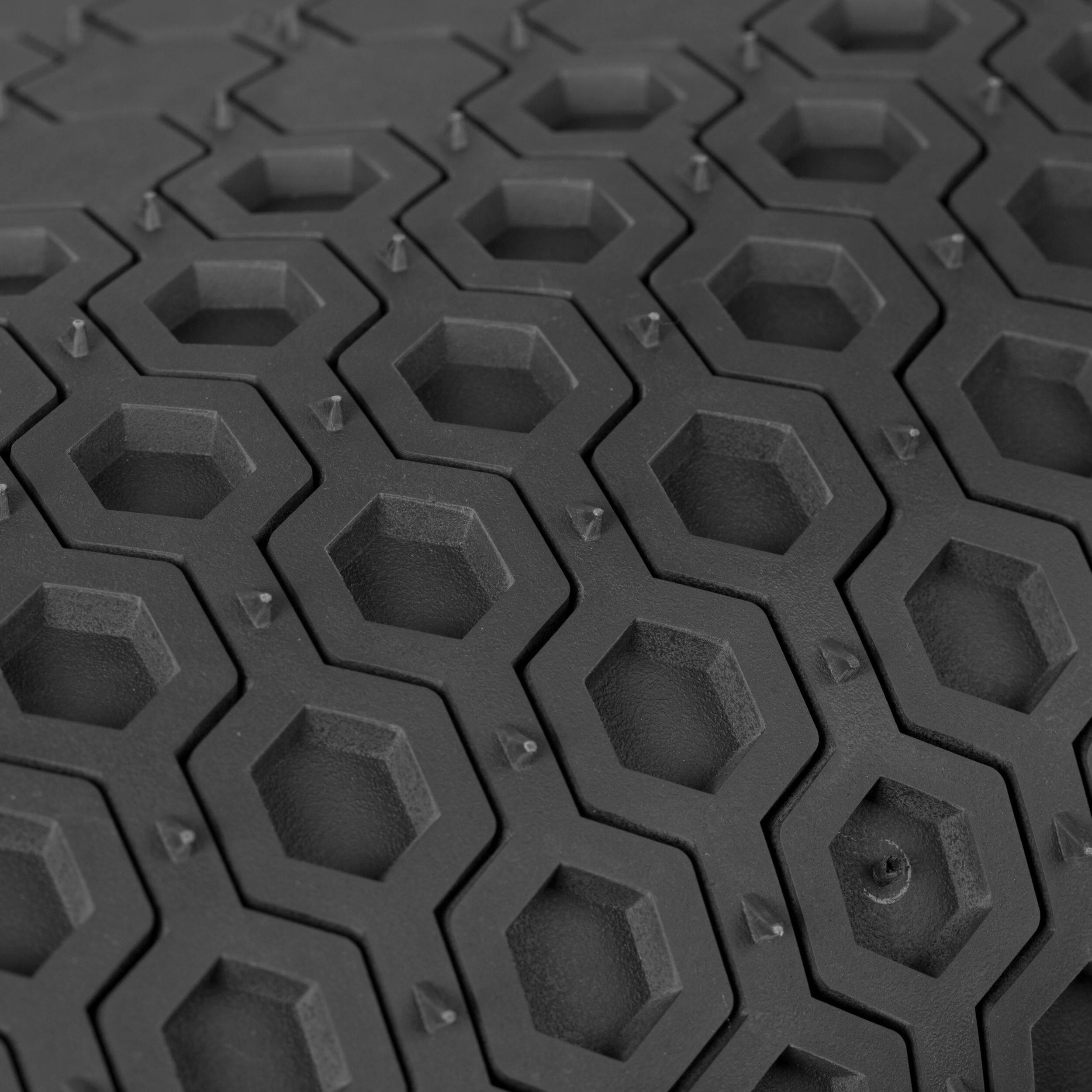 AutoTrends Hexagonal Floor Mat Kit with Anti-Slip Backing, Black, 4-pc