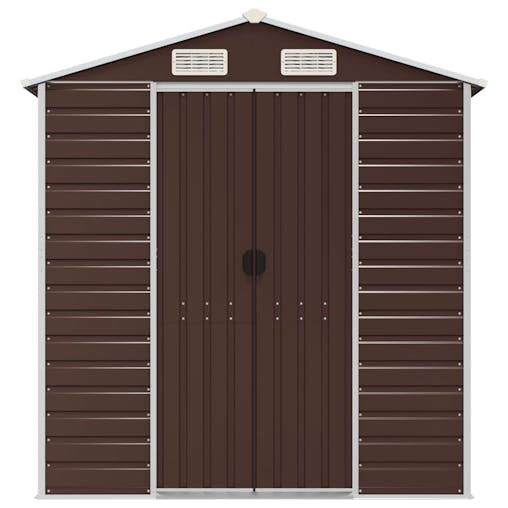 NNEVL Garden Shed Brown 191x640x198 cm Galvanised Steel