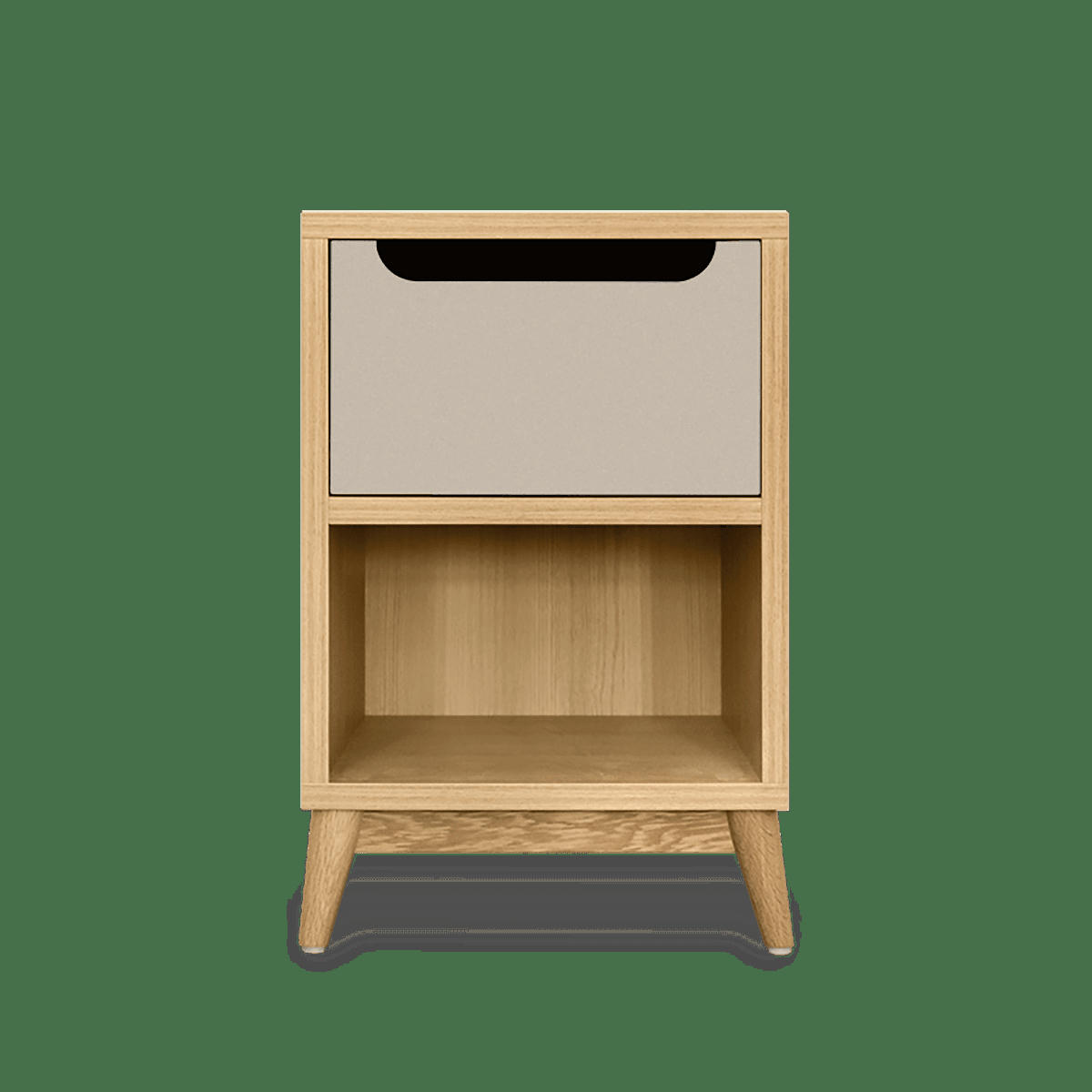 UNIK - Table de chevet en bois- chene et beige, 1 porte- 54*36*32