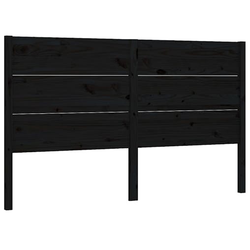 NNEVL Headboard Black 141x4x100 cm Solid Wood Pine