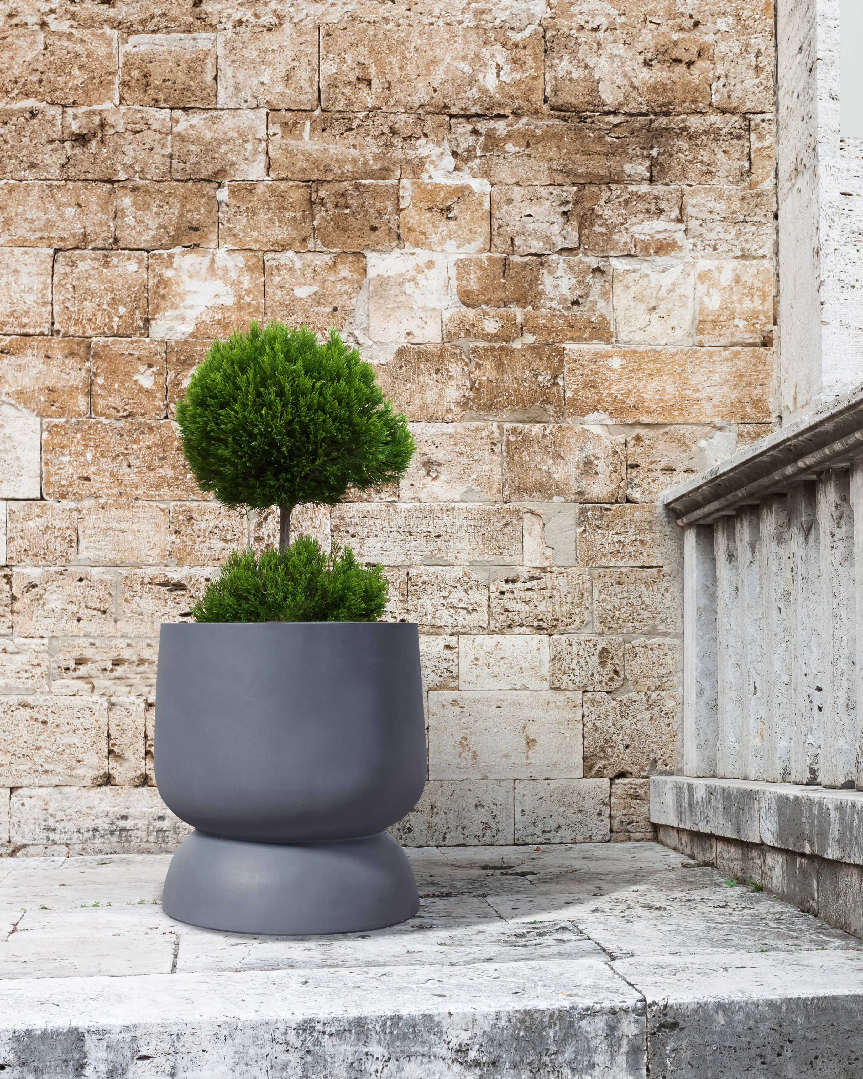 Plant Pot ARAUCARIA 42 cm Grey