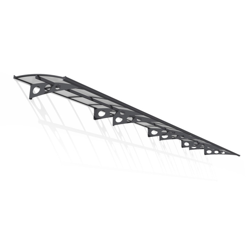 Marquise de porte Herald gris foncé 890 x 140 cm CANOPIA