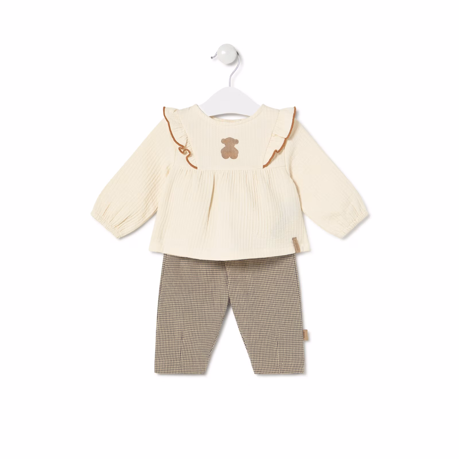 Conjunto de niña Brown crudo