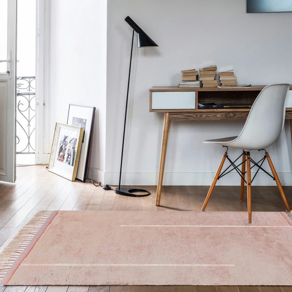 HAPPY - Tapis enfant en coton lavable beige 140x200