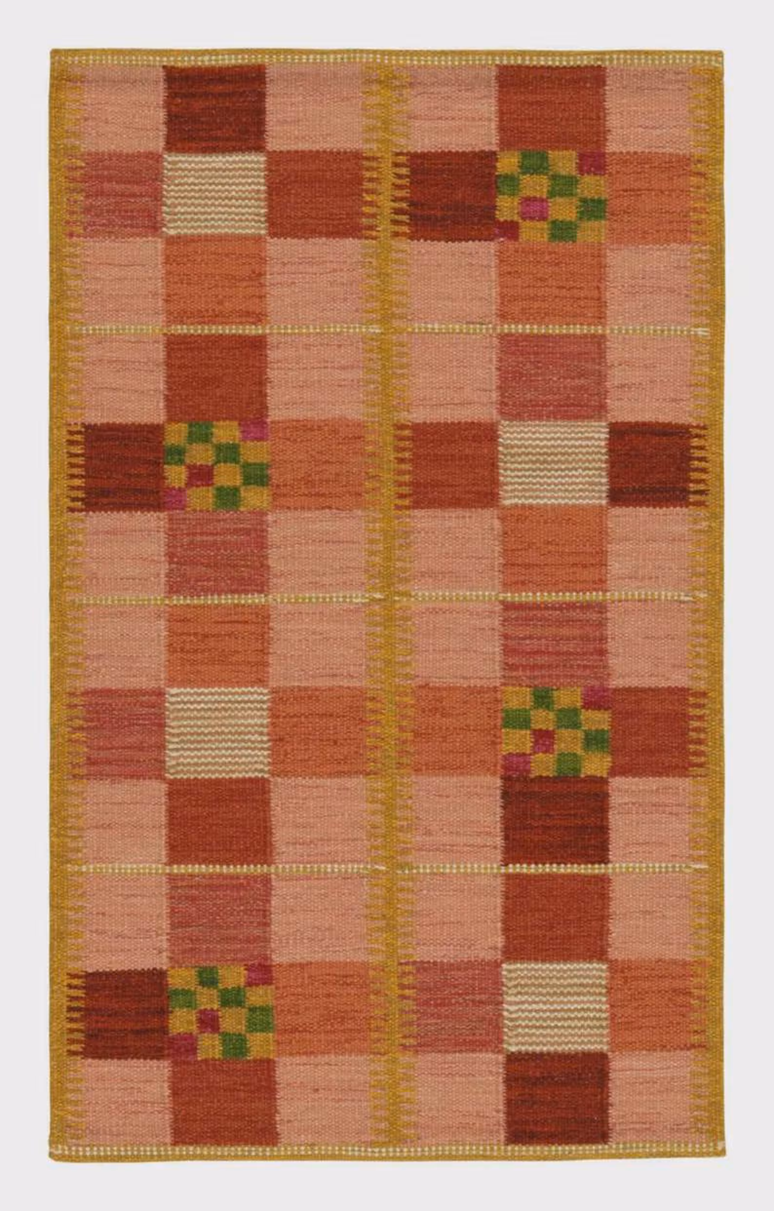 Hand Knotted Wool Kilim Rug: Swedish Modern, Earth Tones, 8x10