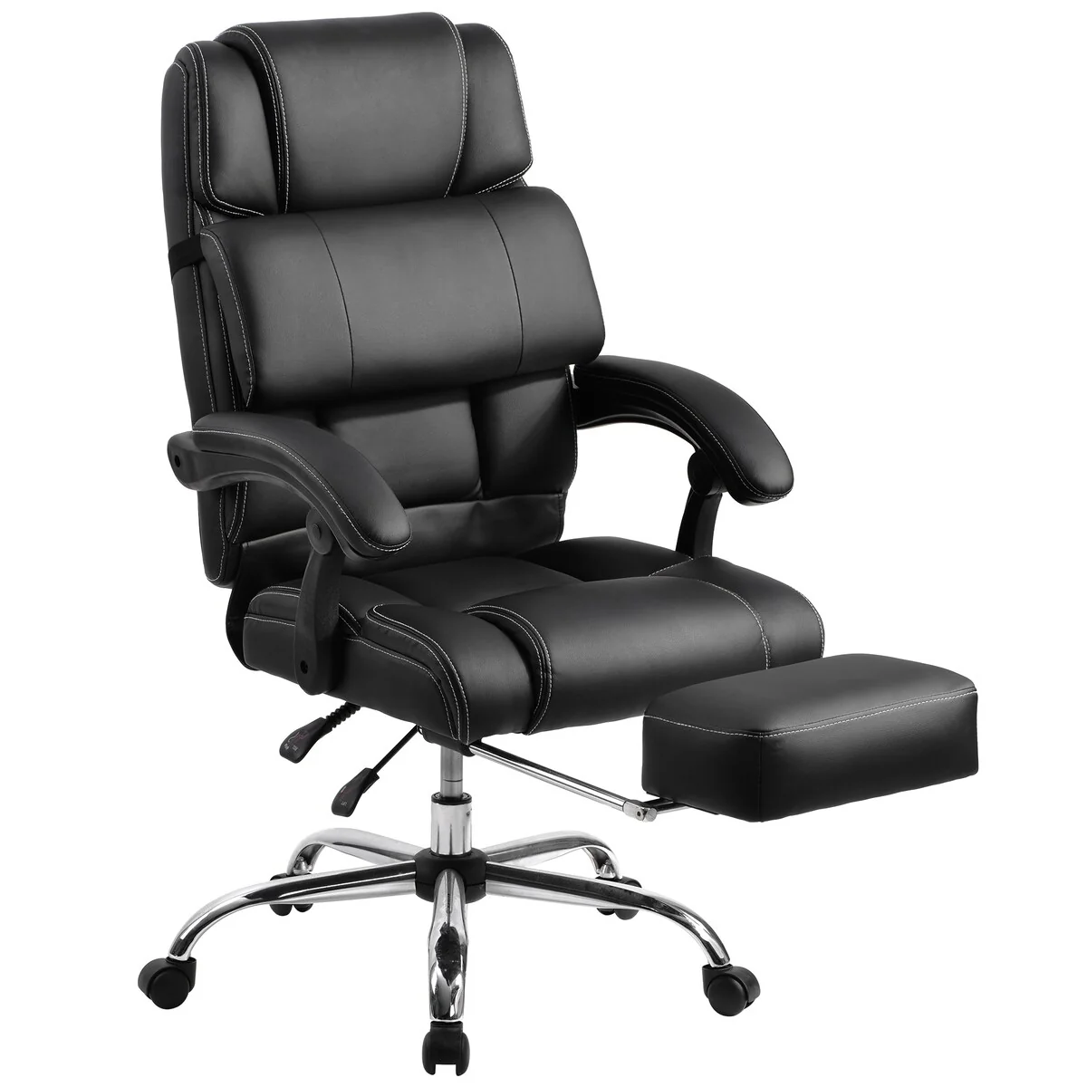 Modern Luxury Style Swivel & Adjustable Ergonomic High quality PU leather Office Chair with Footrest