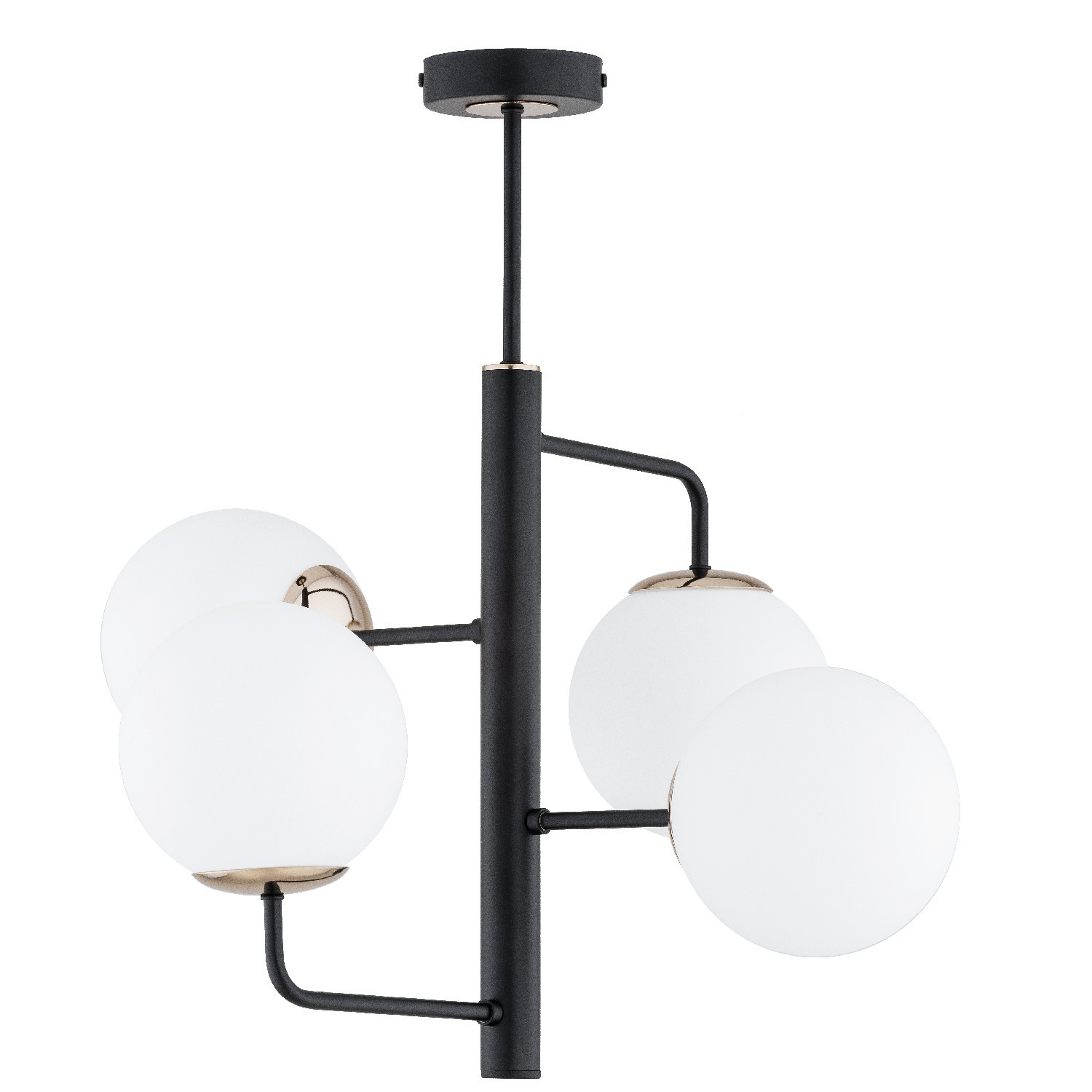 Lampa wisząca czarno-biała-złota LAMUR 4xE14x10W wym: 55x52x52 cm Alfa