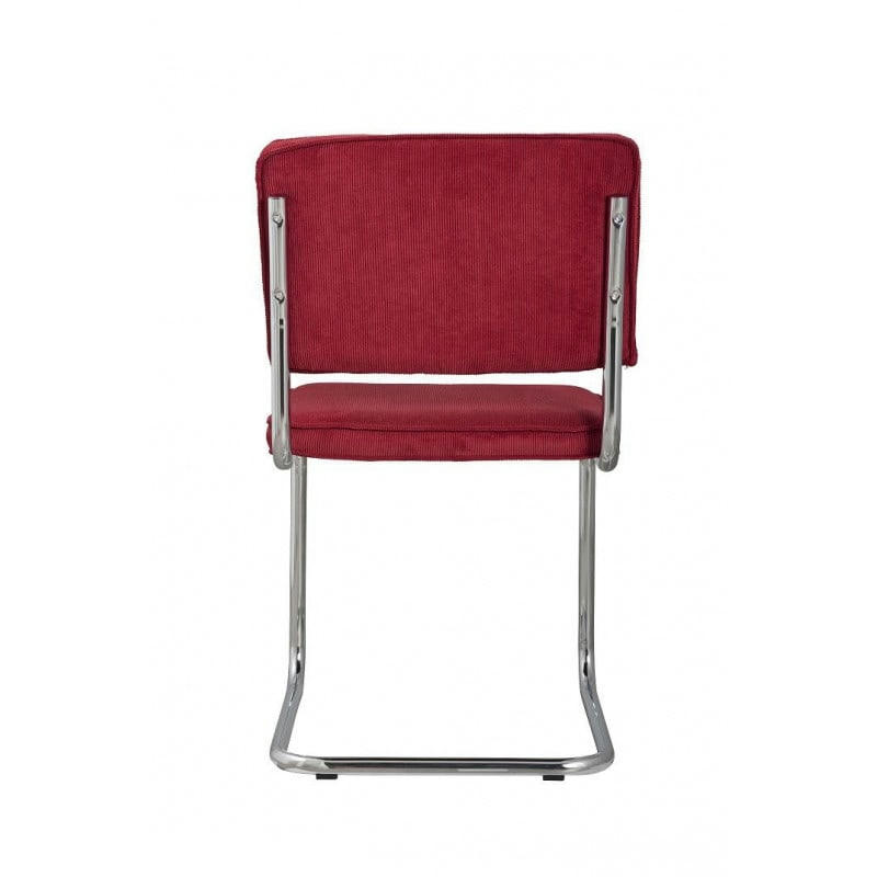 RIDGE RIB - Chaise design en tissu rouge
