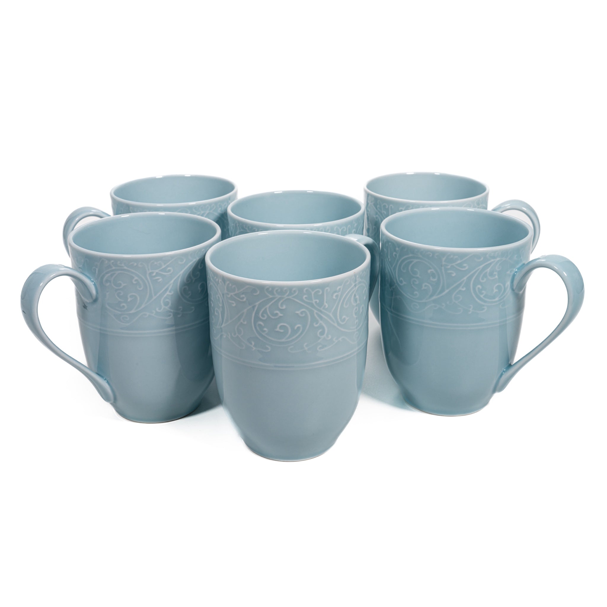 Lace Porcelain Mugs, Set of 6