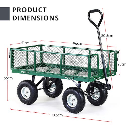 NNEDPE Garden Cart with Mesh Liner Lawn Folding Trolley
