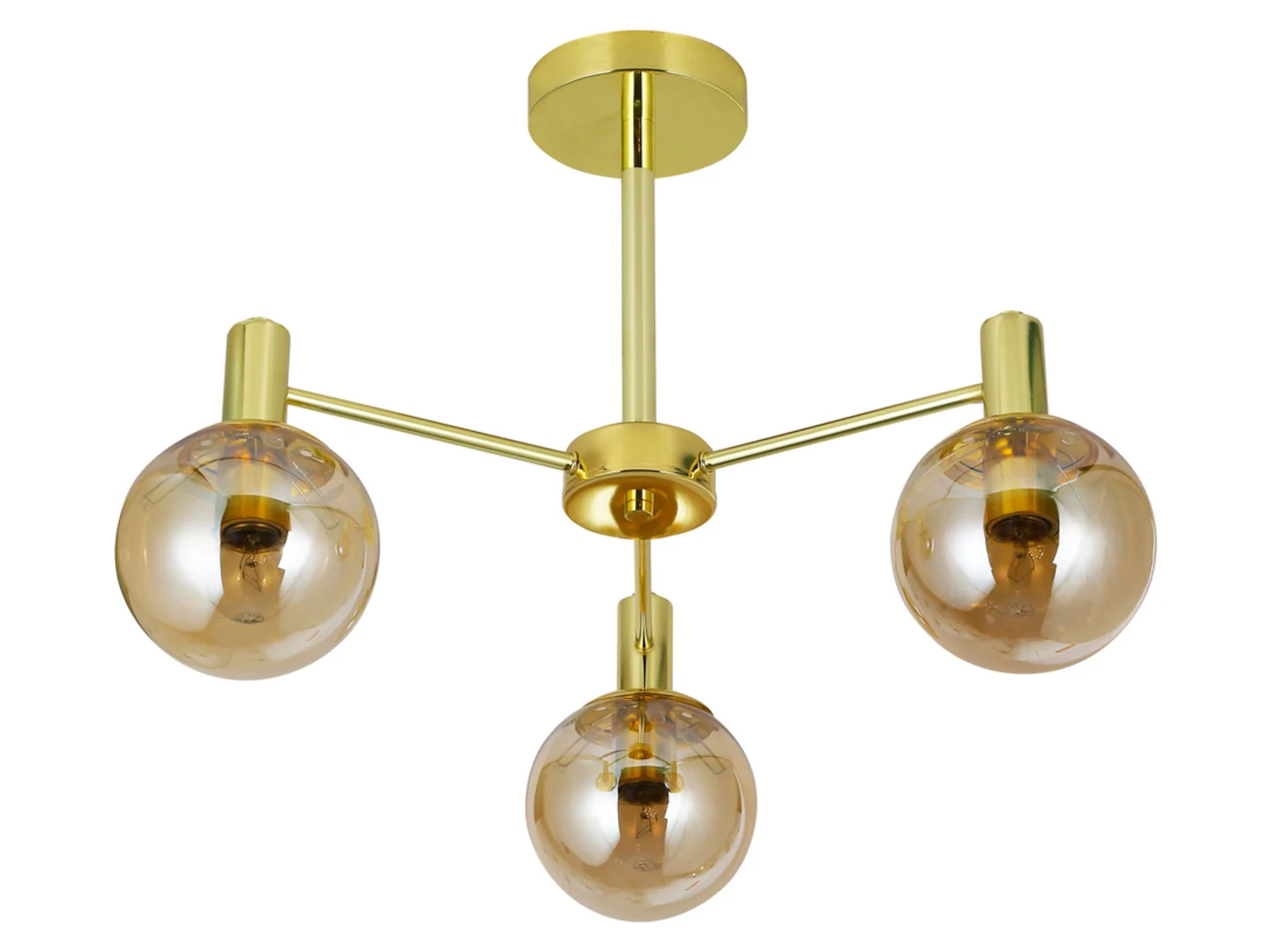 Lampa sufitowa Nicola 3-punktowa stalowa złota
