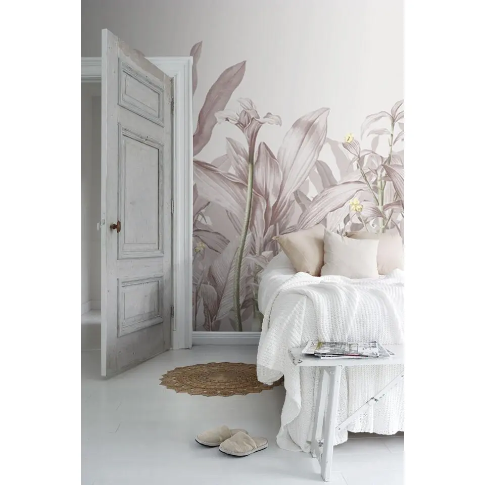 Sanders & Sanders fotobehang palmbladeren paars - 424 x 280 cm