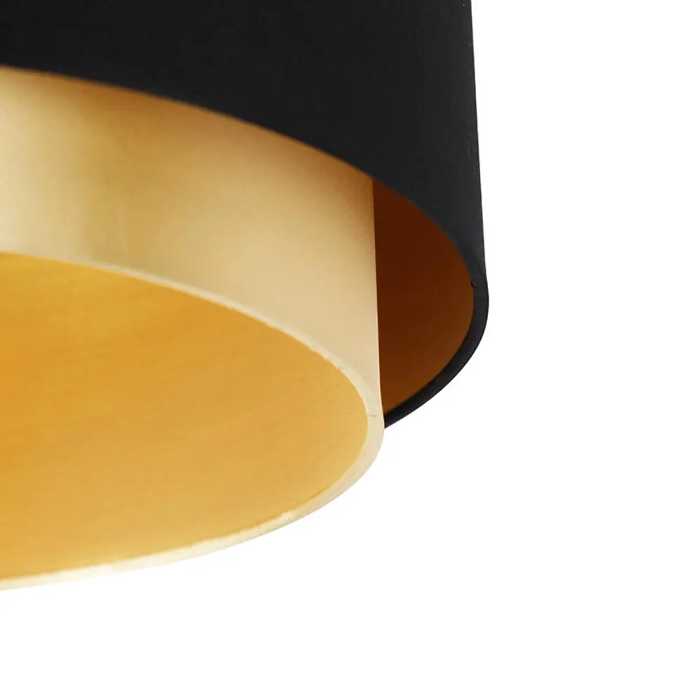 Qazqa plafondlamp shade-duo zwart e27