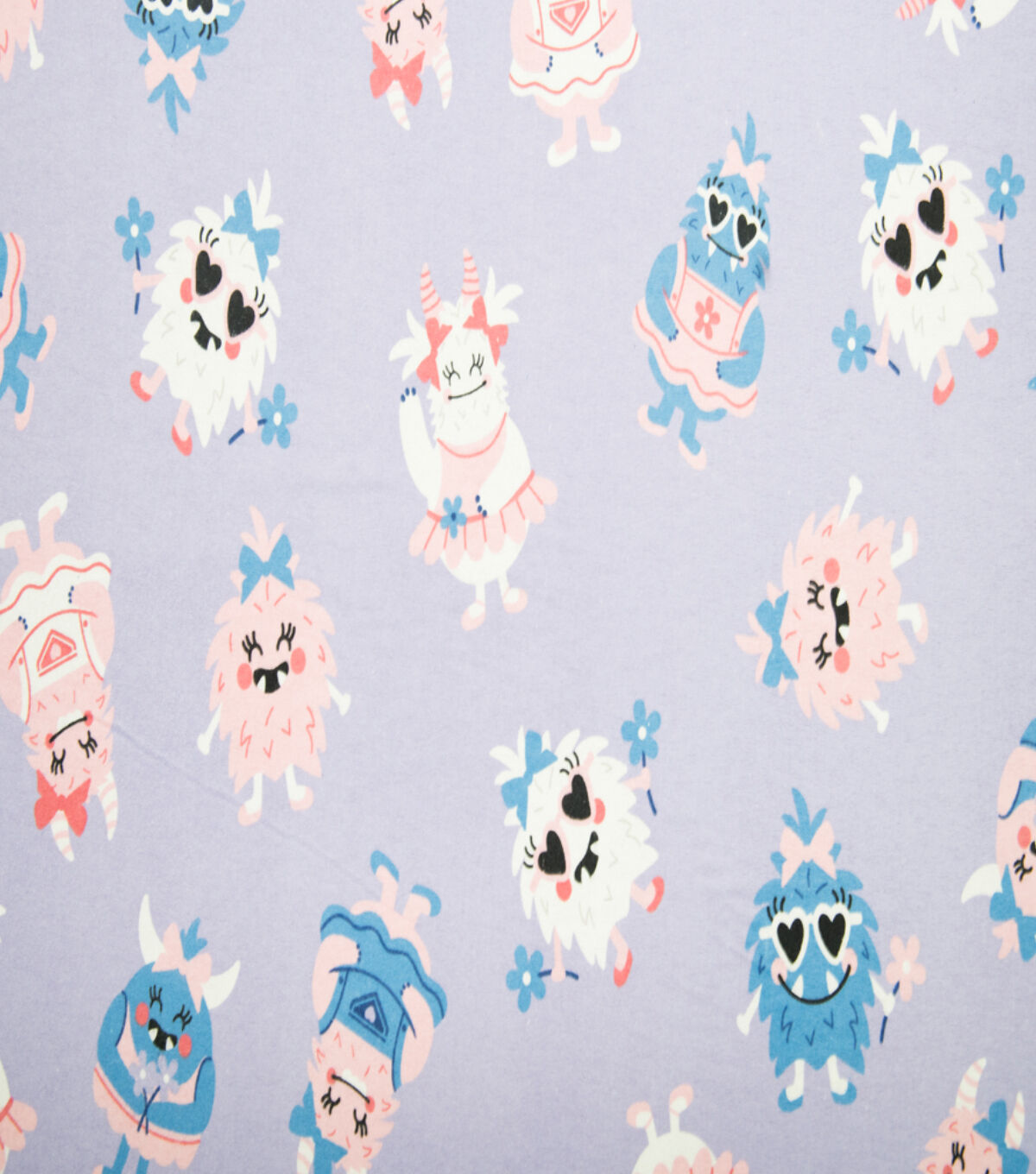 Super Snuggle Multi Girly Monsters Flannel Fabric
