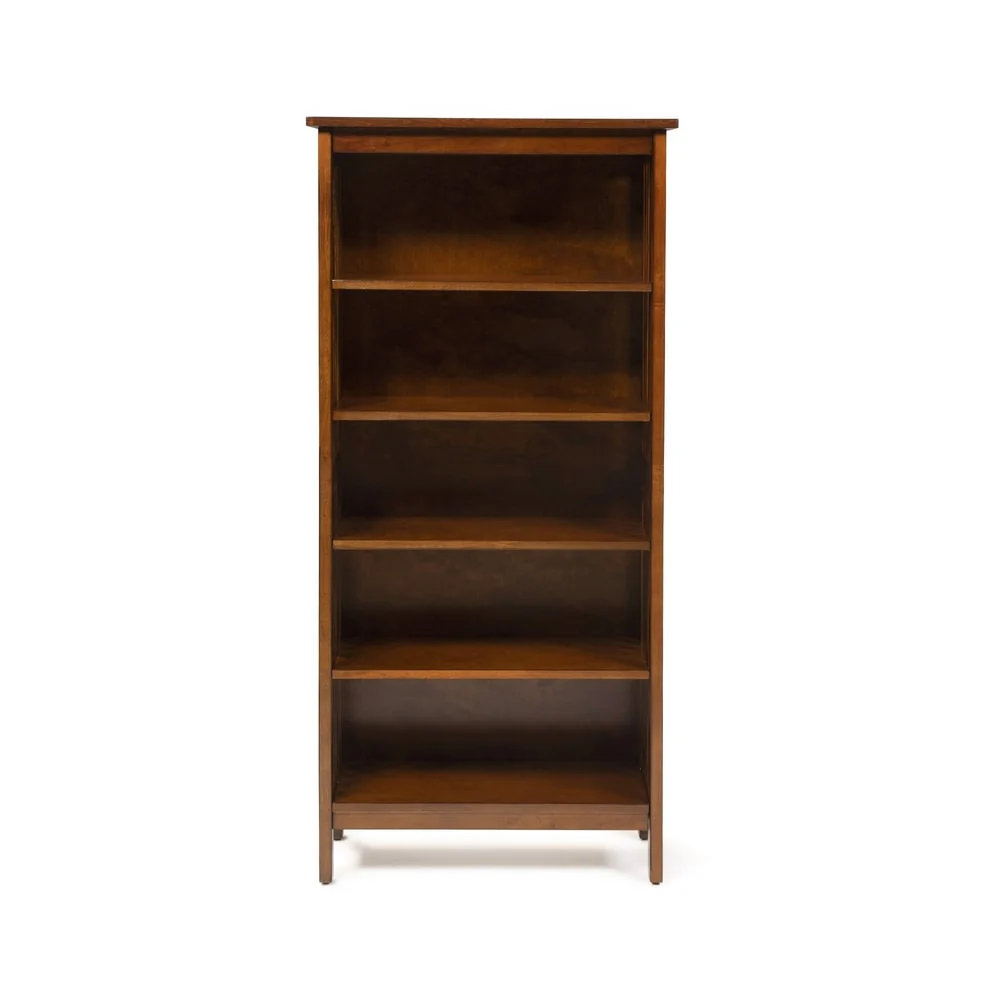 Till Contemporary Oak Solid Wood 5-Open Shelf Media Shelf by Furniture of America