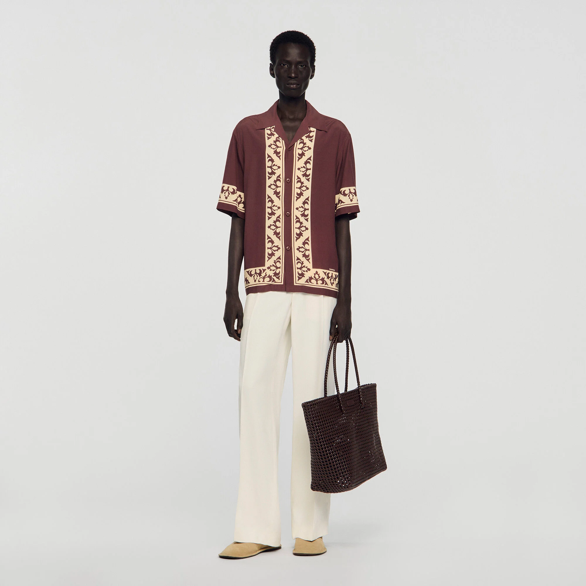 Chemise fluide à imprimé contrasté