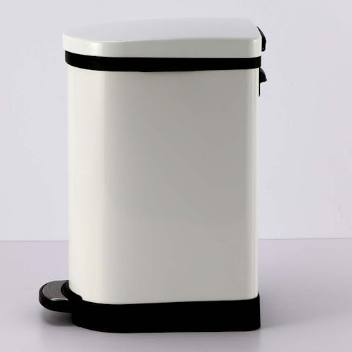 SOGA 4X Stainless Steel Foot Pedal Bin U Shape White 10L