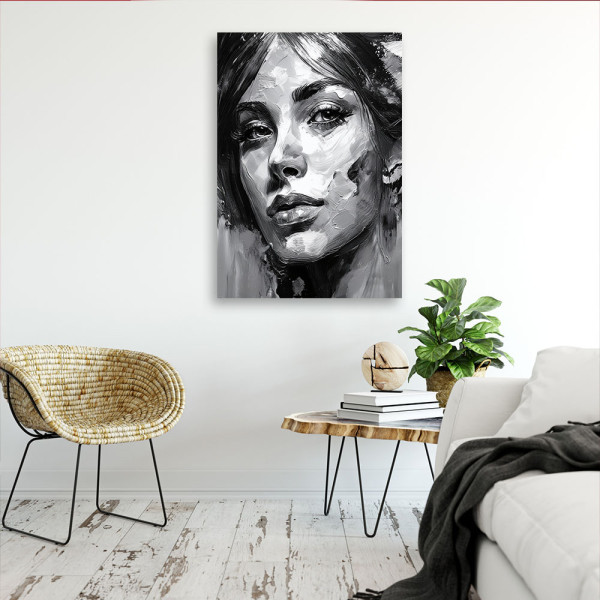 Feeby Obraz na płótnie, Portret Kobiety Czarno Biały 40x60