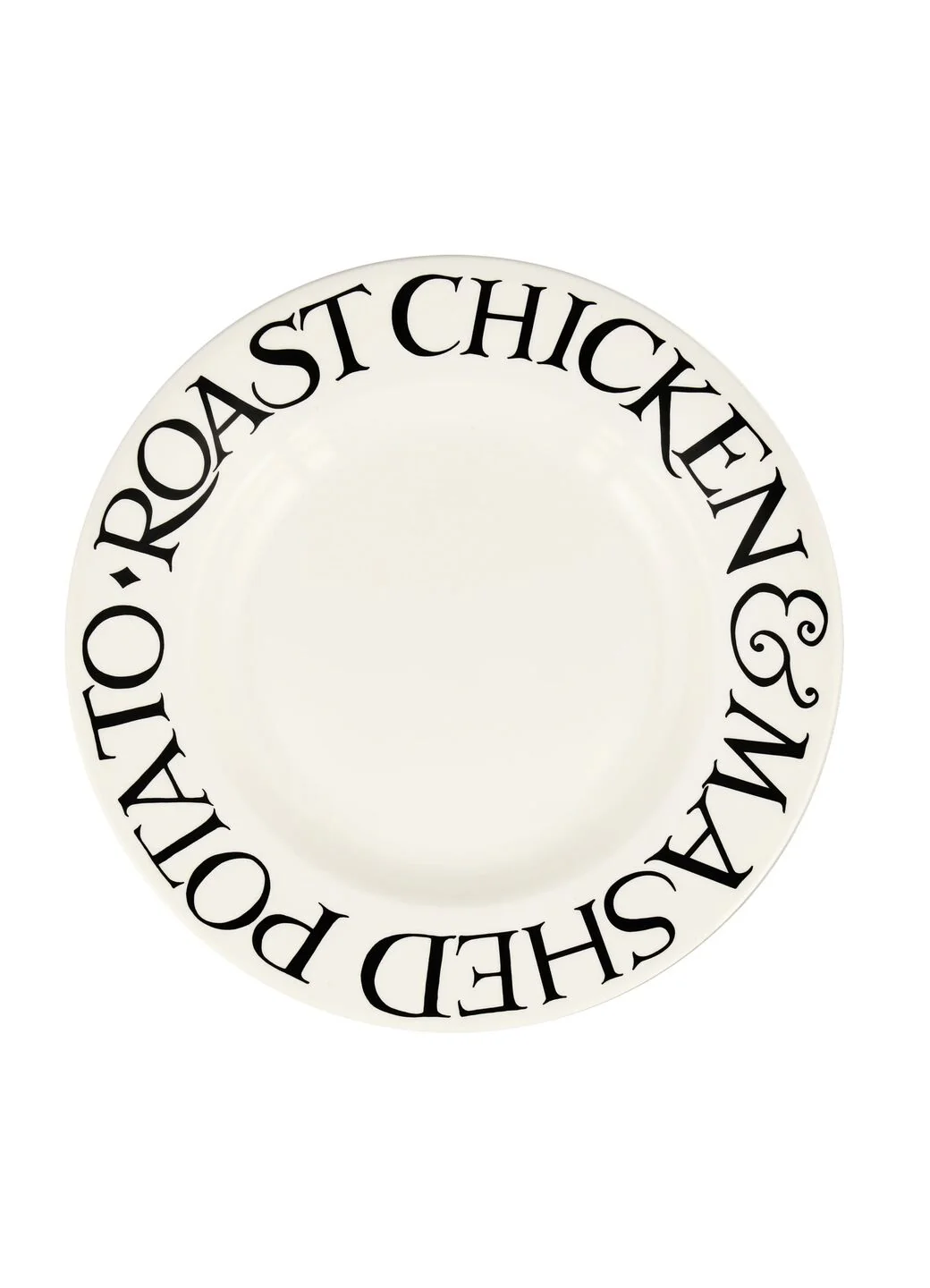 Black Toast Roast Chicken Large Dinner Plate, 10.5 Inch