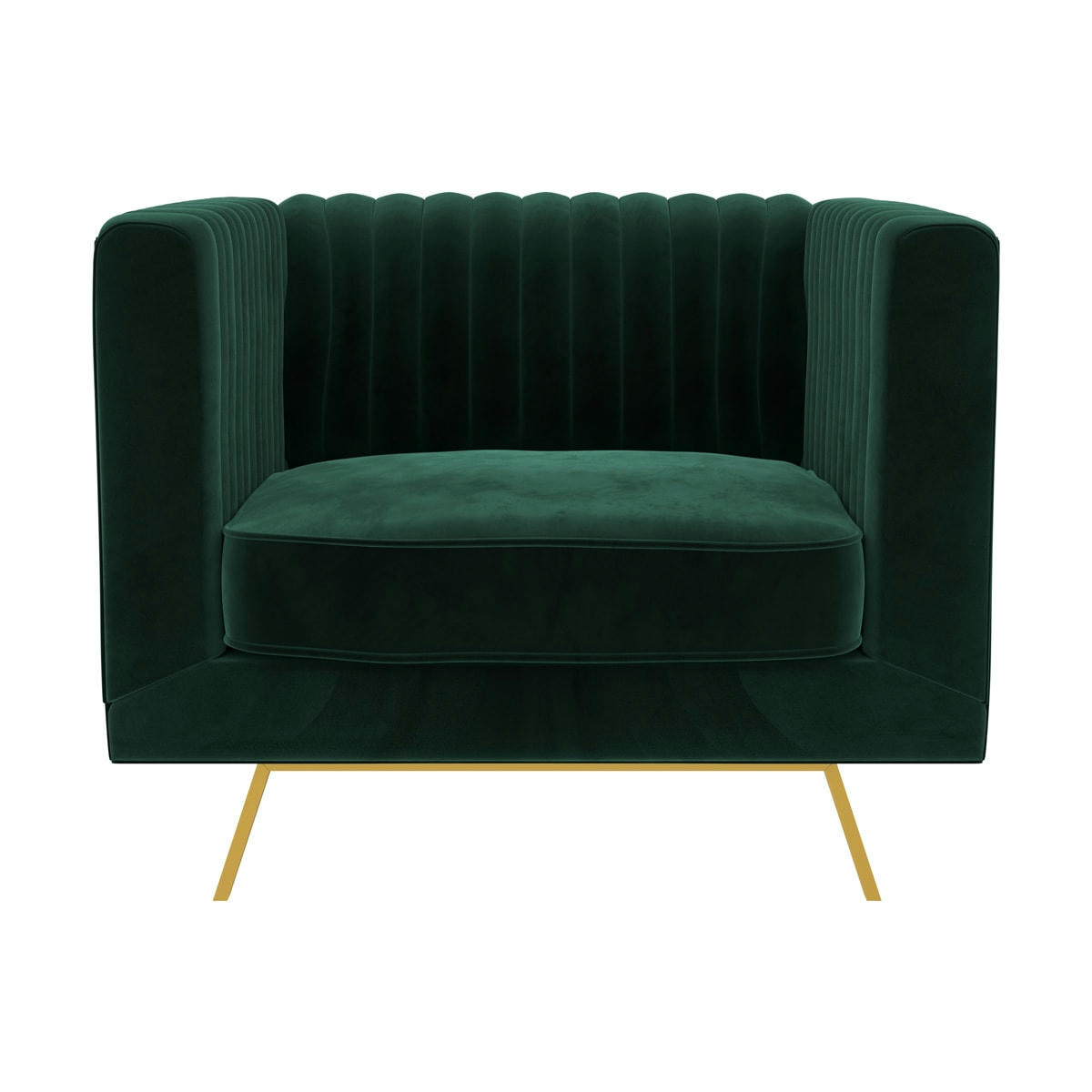 GATSBY - Fauteuil en velours vert foncé