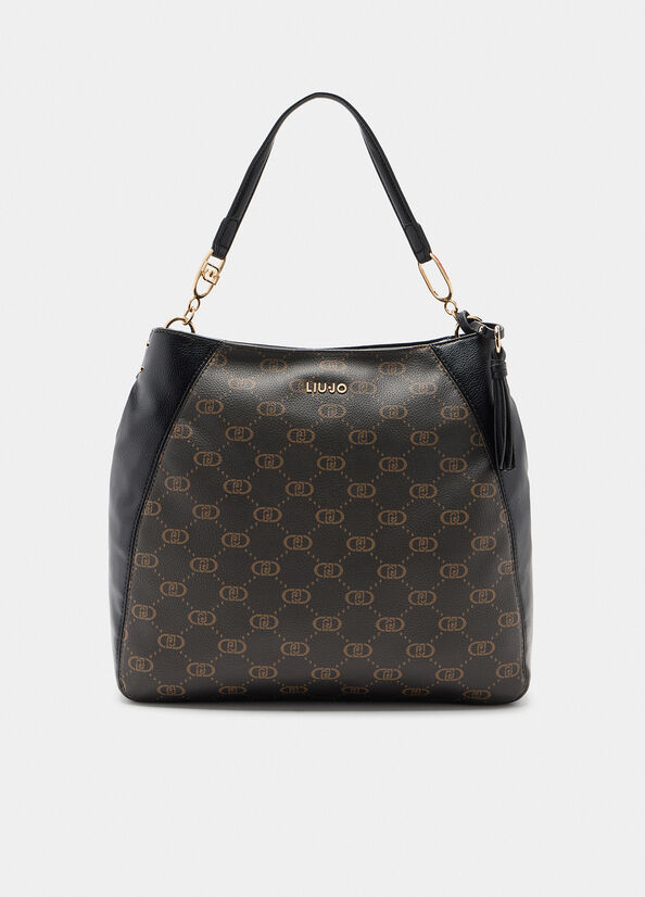 Borsa hobo media con logo
