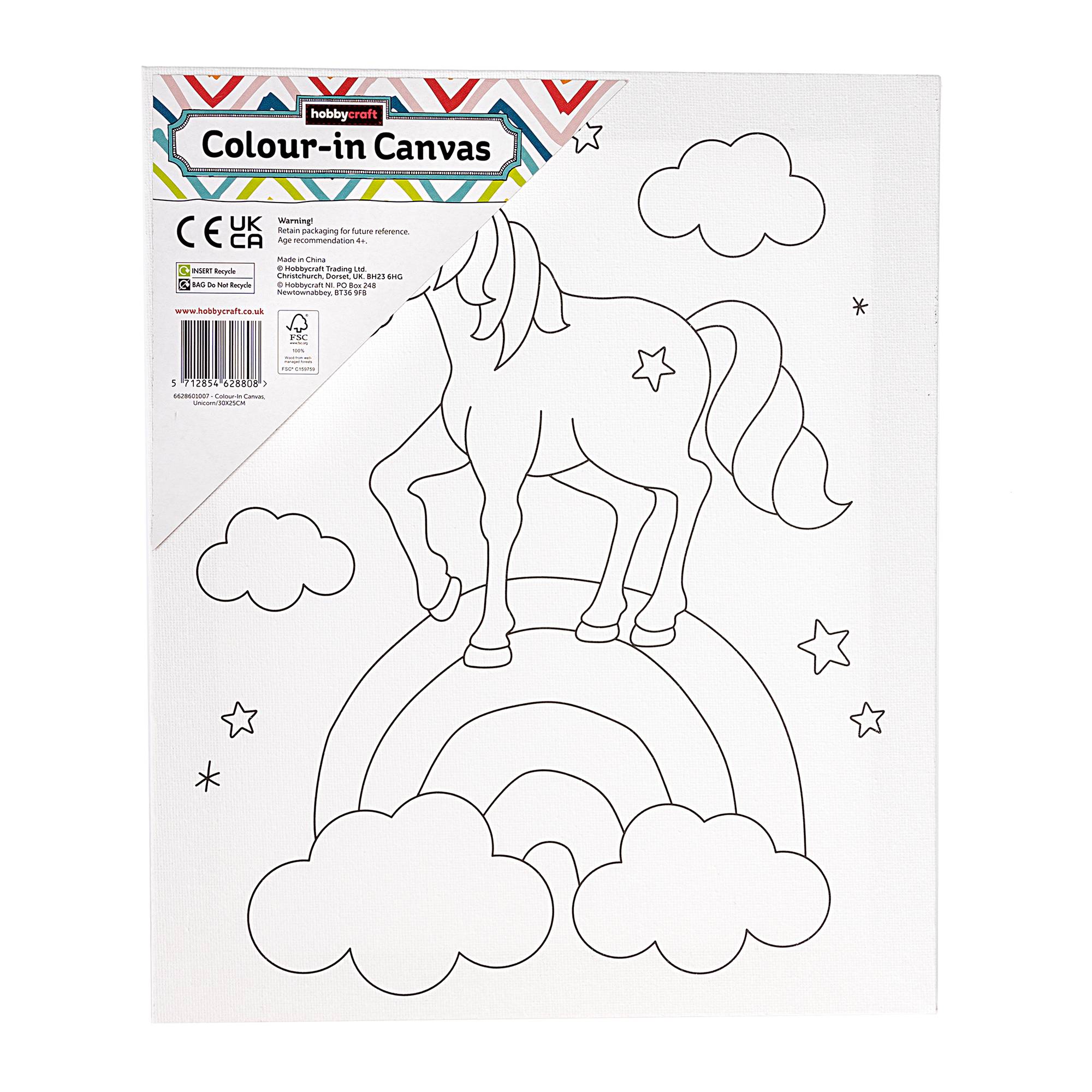 Unicorn Colour-in Canvas
