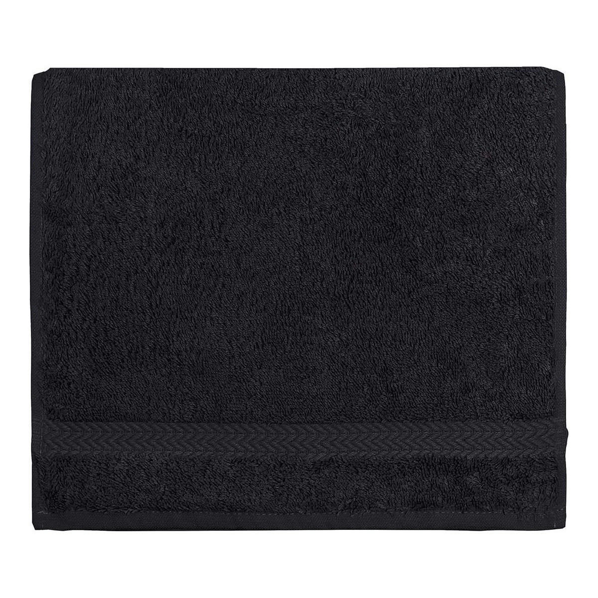 LUXURY - Lot de 3 serviettes invité 550gr/m²  bleu nuit 30x50 cm