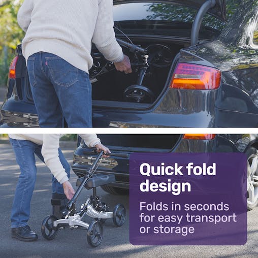 NNEMB Knee Scooter Walker-Disc Brake-Suspension-Bag-Broken Leg Ankle Foot Mobility-Crutches Alternative