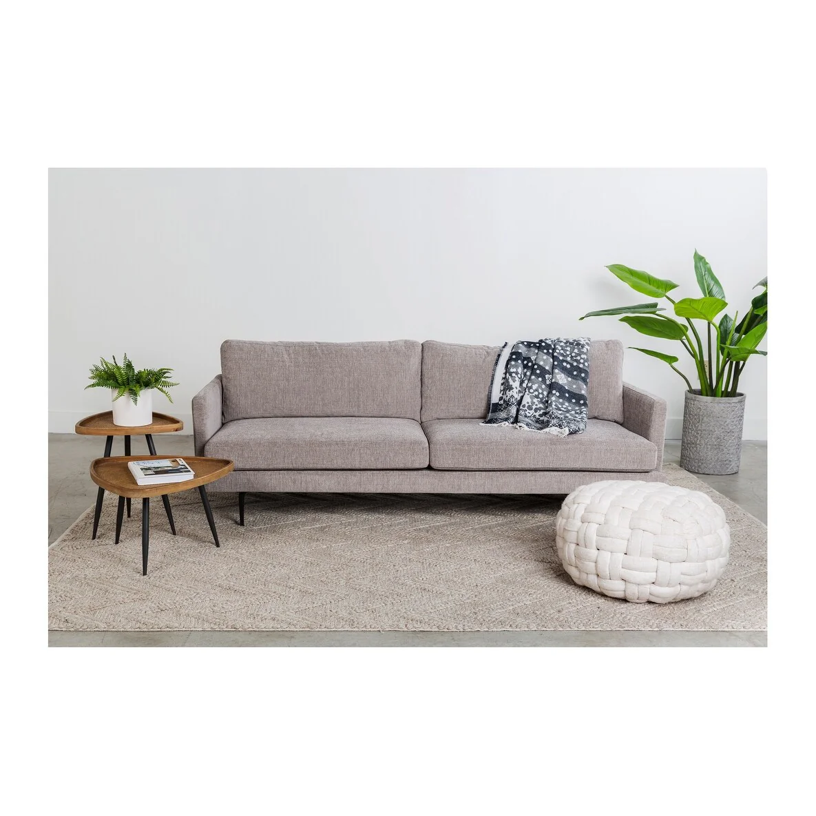 Macari Rollins Rattan Top Coffee Table - 23W x 22.5D x 14H