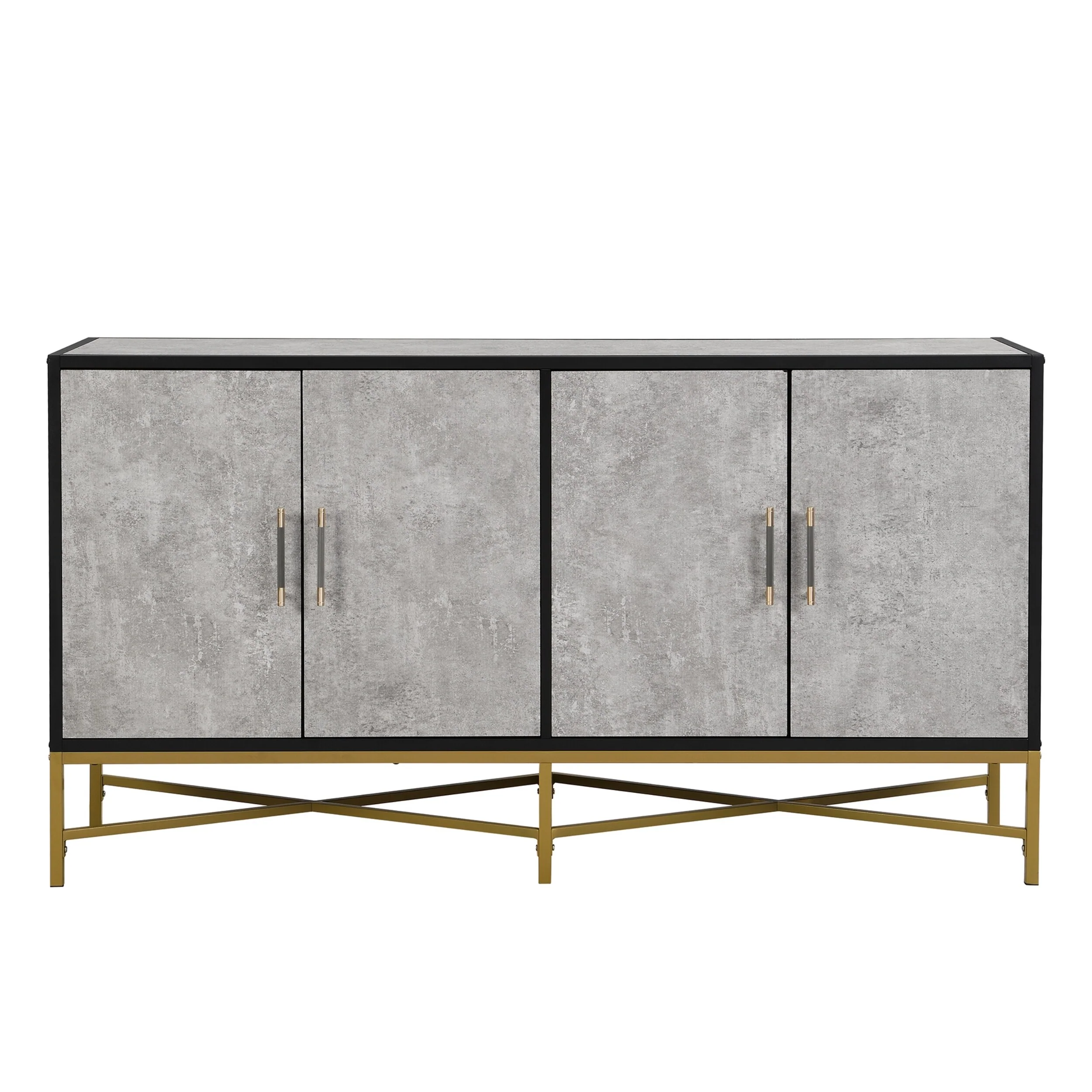 Storage Sideboard with Metal and Cross-Leg Design