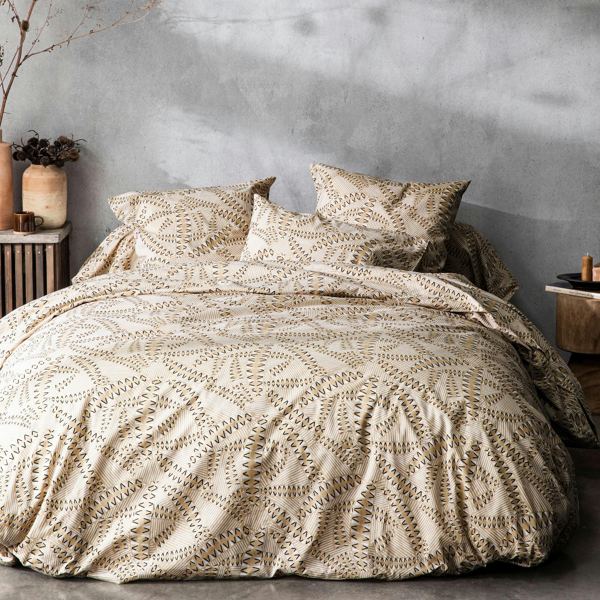 DUNES - Housse de couette 200x200 beige en coton