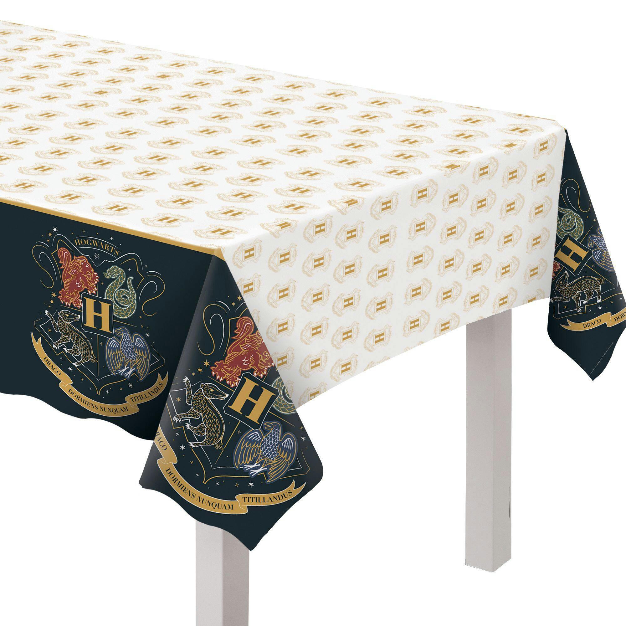 Harry Potter Rectangle Plastic Reusable Table Cover, Green/Yellow/Red/Blue, 54x96-in, for Birthday Party