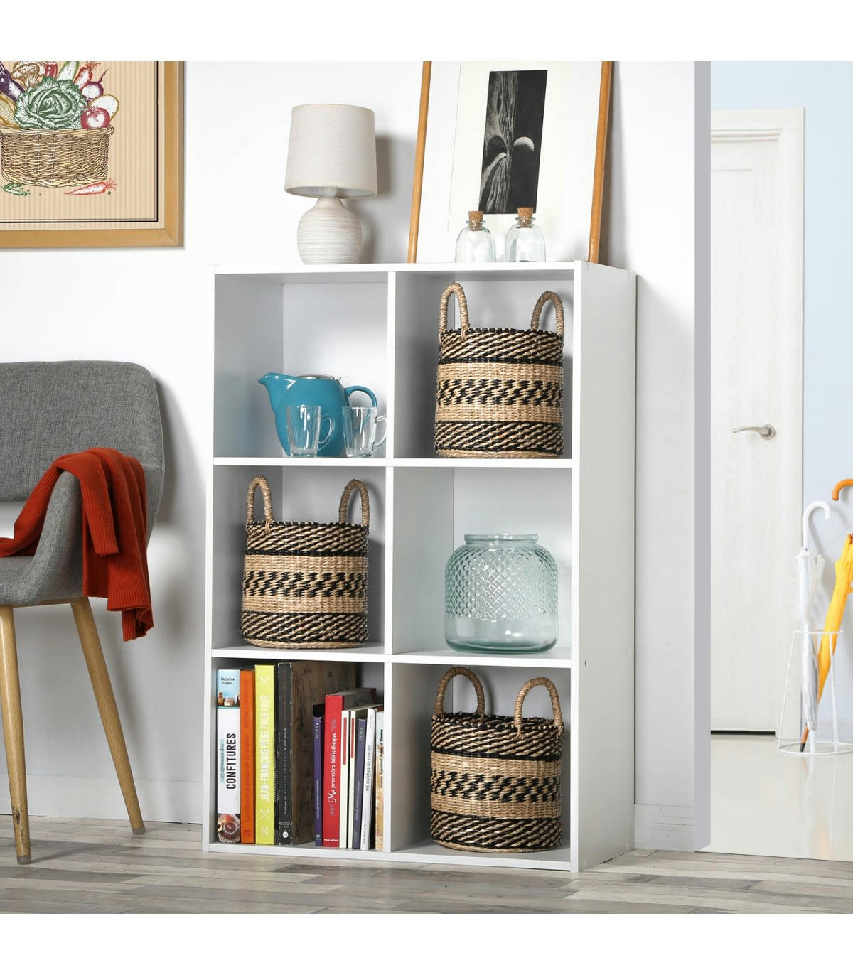 - Étagère de rangement 6 cases - L61 x H91 cm