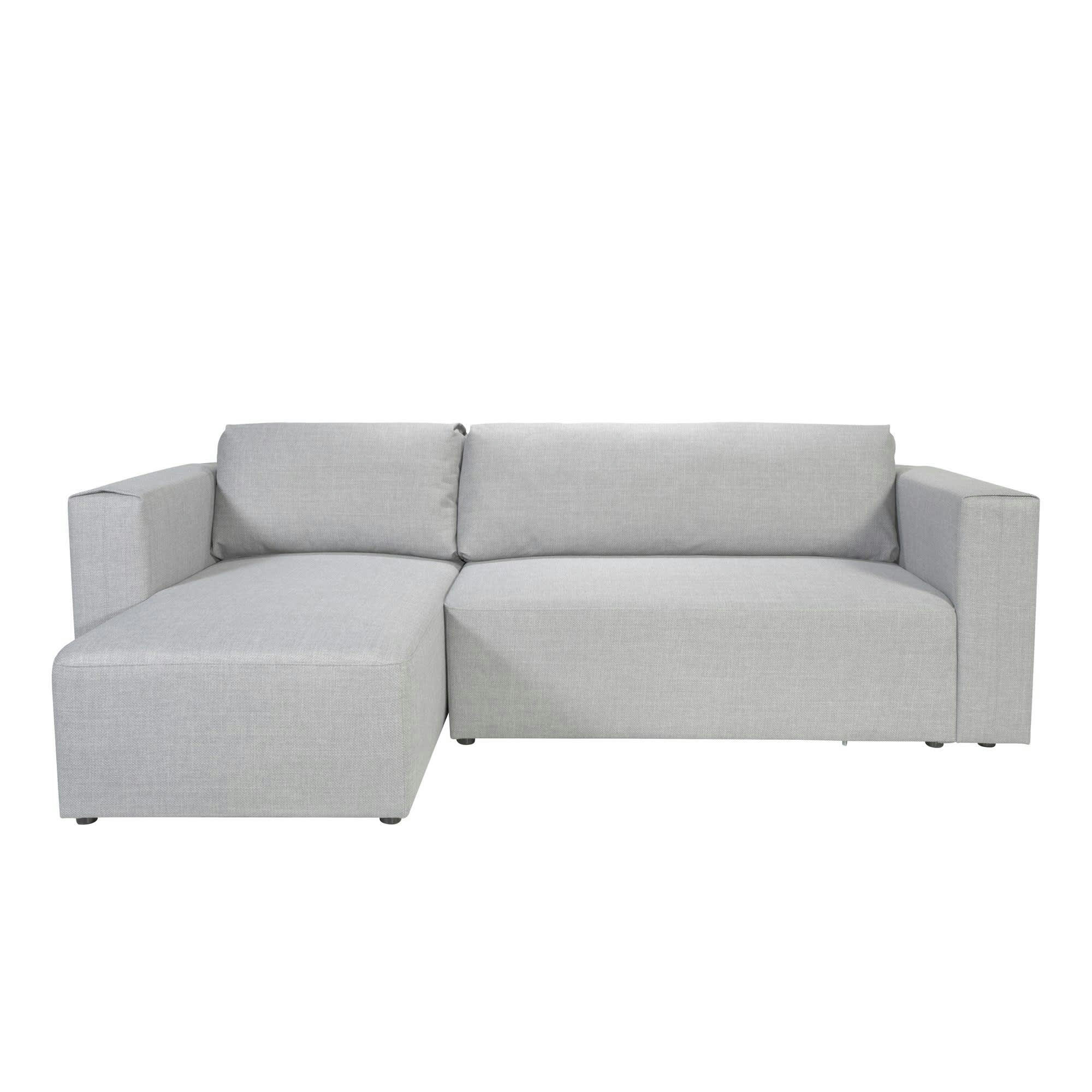 CARDINAL - Canapé d'angle gauche modulable 4 places en tissu chiné gris