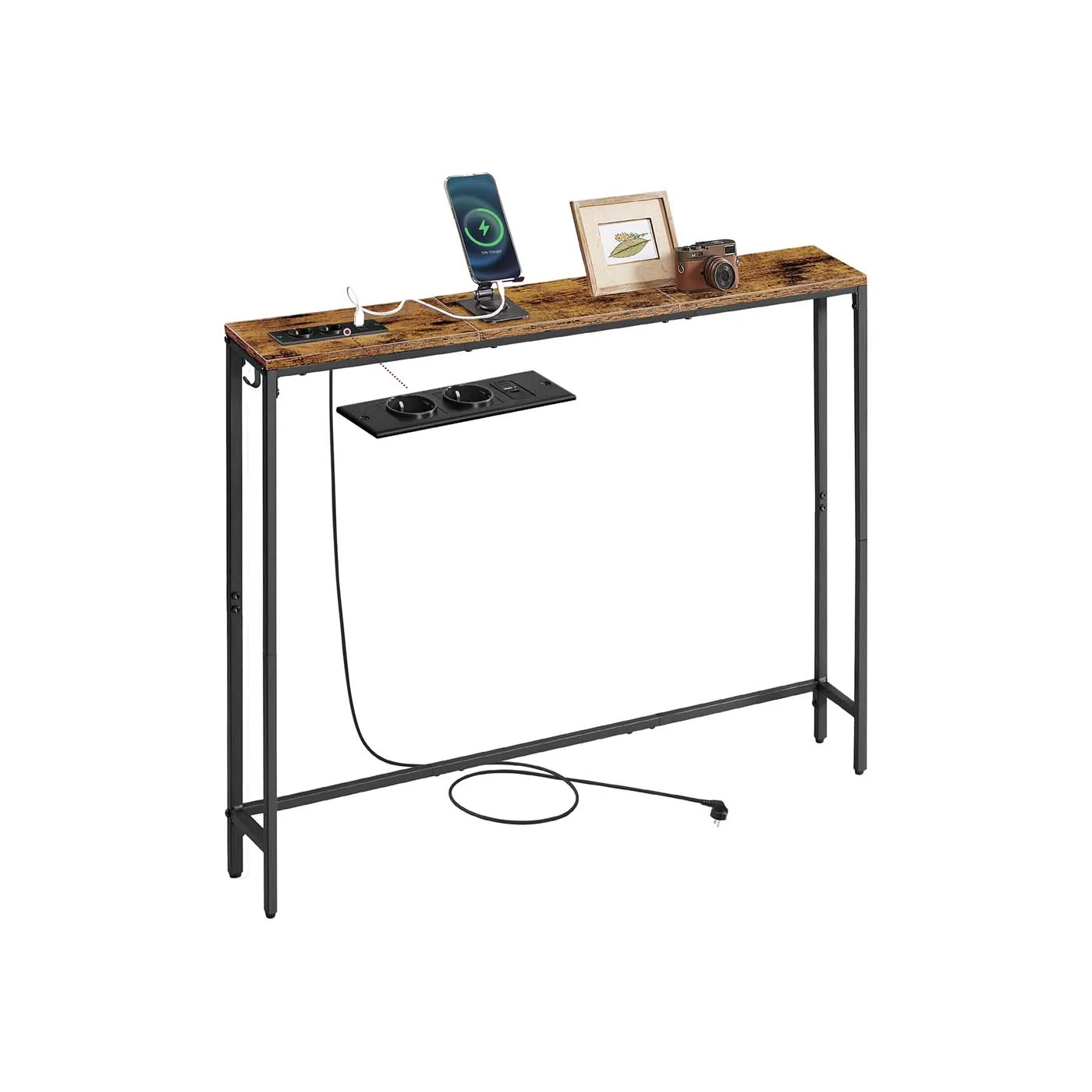 Table console avec multiprise et crochet