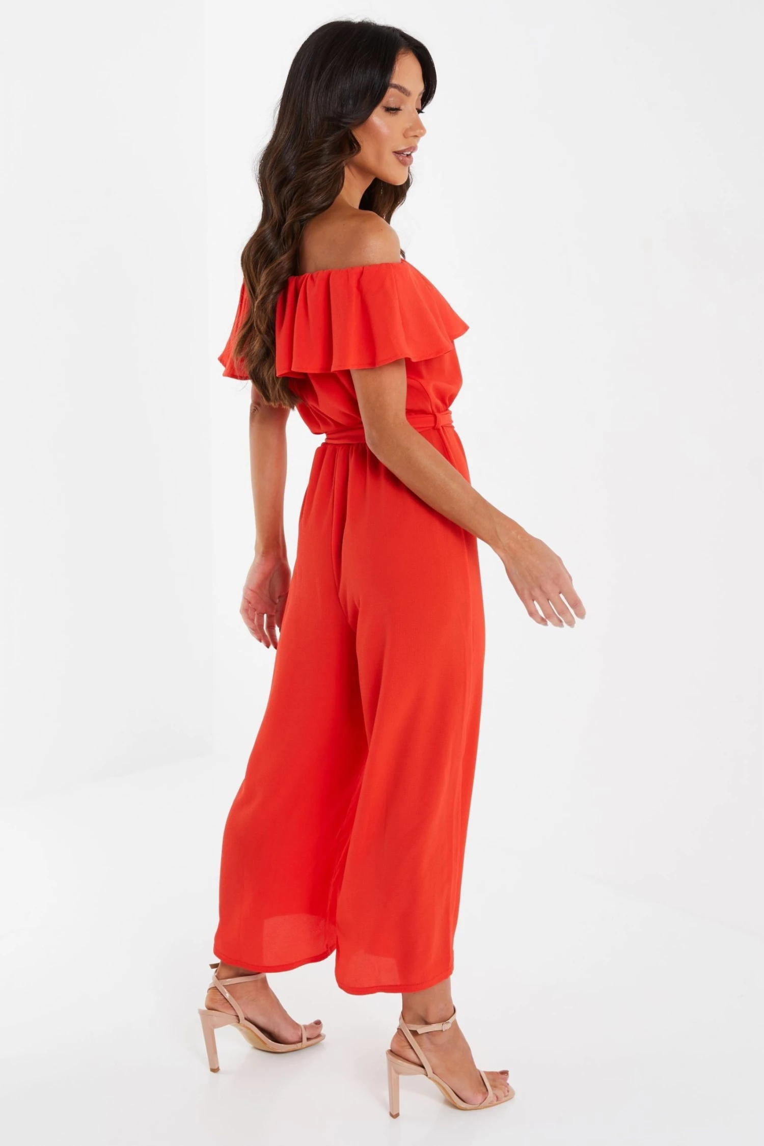 Quiz Orange Bardot Culotte Jumpsuit