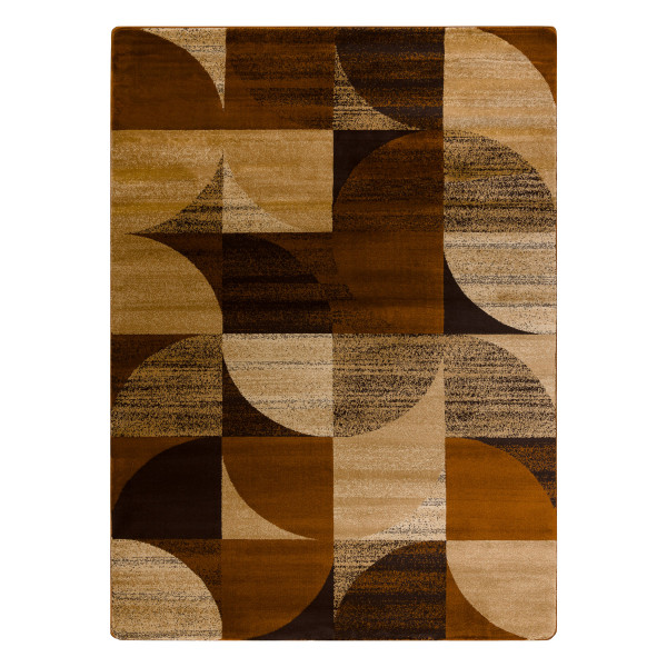 Dywan ROYAL H387 Geometryczny - brązowy / mustard beż100x200 cm