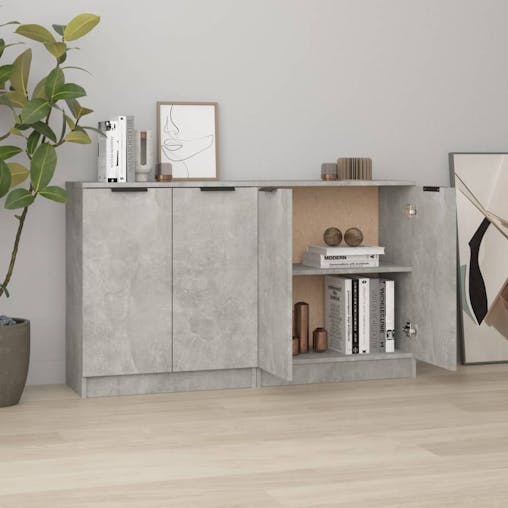 NNEVL Sideboards 2 pcs Concrete Grey 60x30x70 cm Engineered Wood