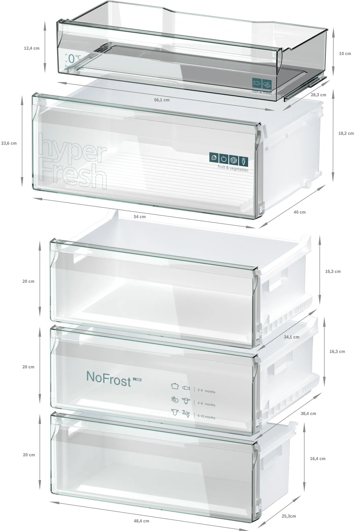 SIEMENS KG49NXXCF iQ300 Free-standing fridge-freezer with freezer at bottom 203 x 70 cm Brushed black steel antiFingerprint, Total noFrost