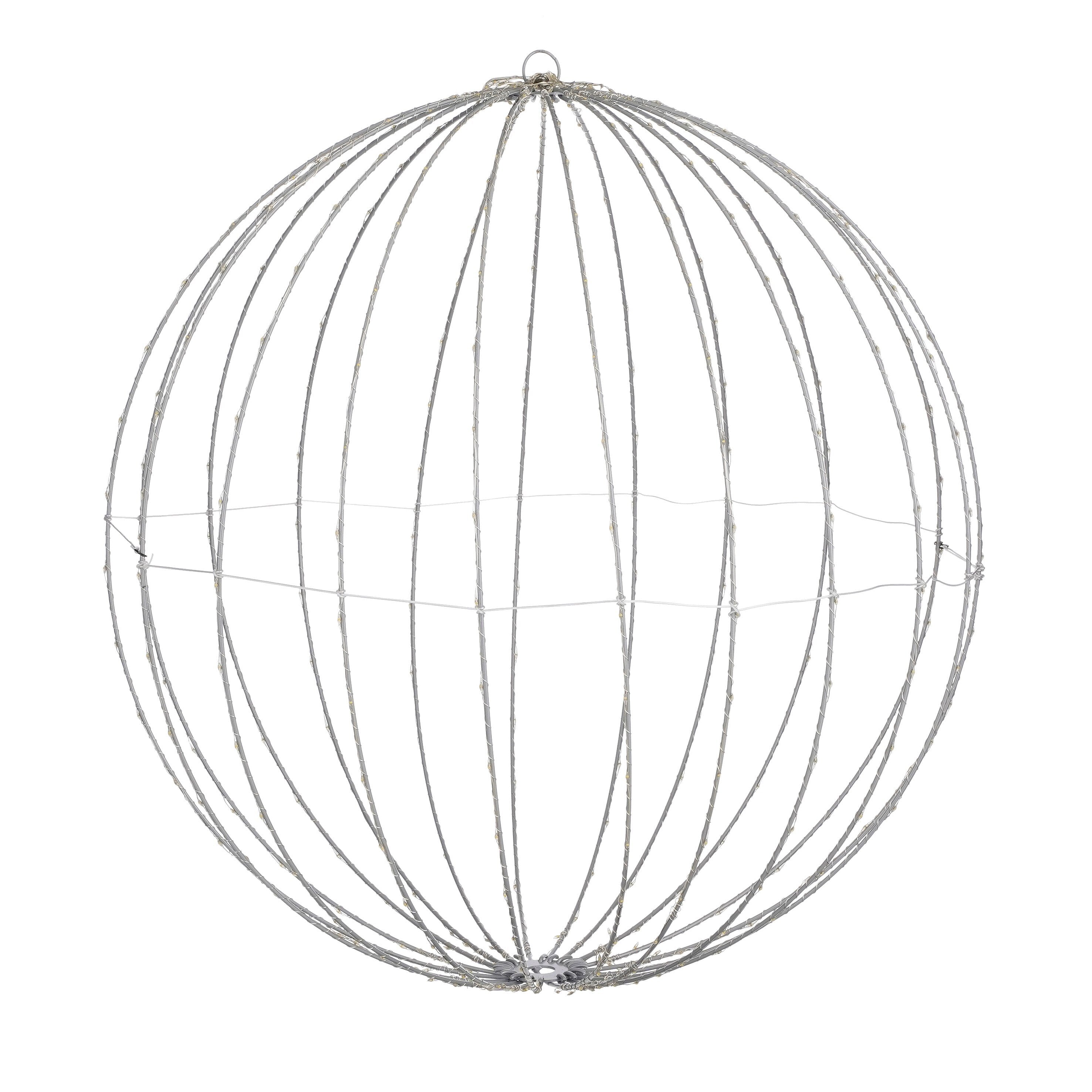 Luca Lighting Kerstverlichting Bal met Klassiek Witte LED Lampjes - Ø60 cm - Zilver