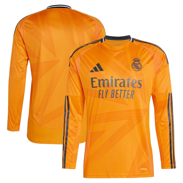 Los Merengues adidas 2024/25 Away Replica Long Sleeve Jersey - Orange