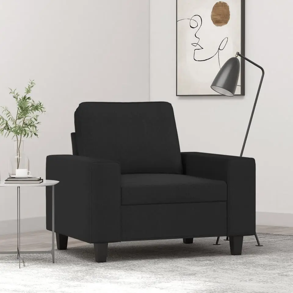 vidaXL - Fauteuil - Zwart - Stof - 60 cm