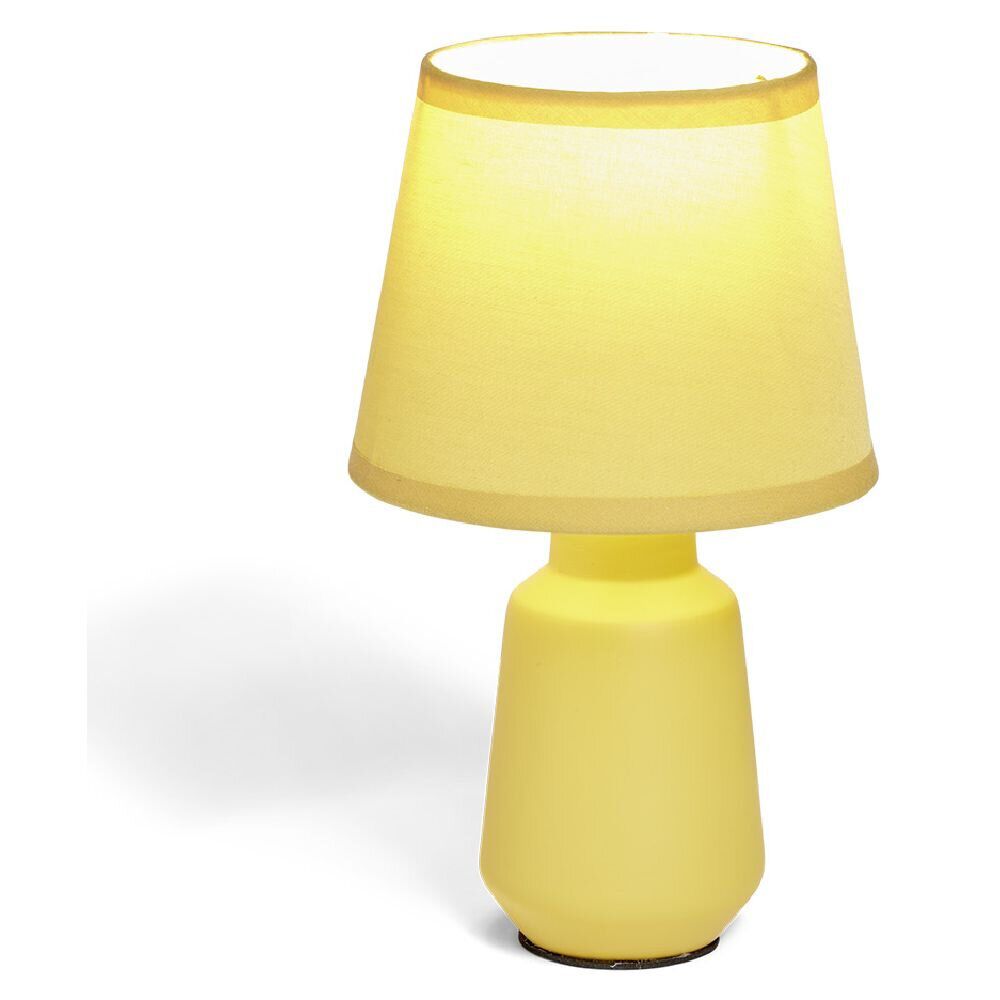 Lampe à poser en céramique avec abat-jour tissu jaune Ø14,2xH24,5cm