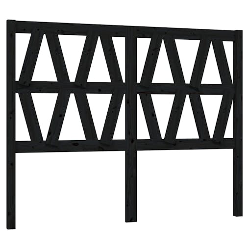 NNEVL Bed Headboard Black 156x4x100 cm Solid Wood Pine