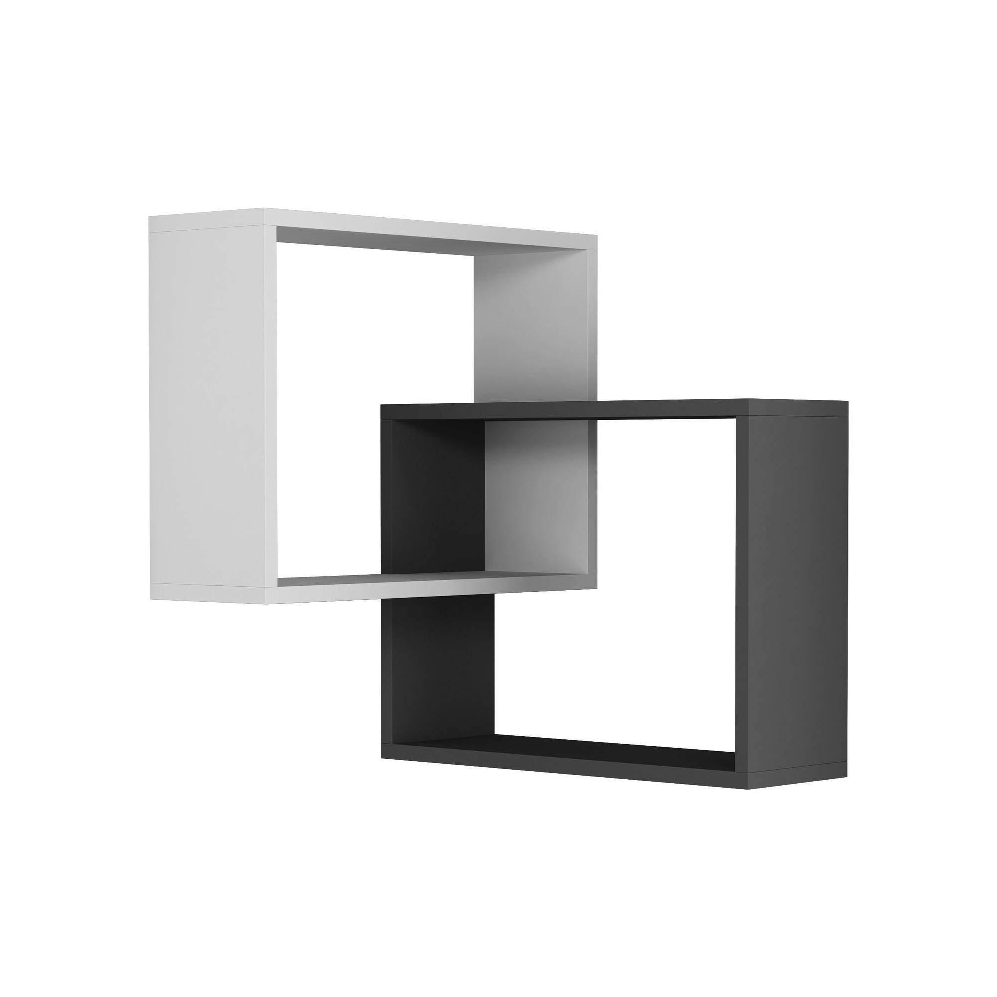Étagère d'angle blanc & gris - 2 cubes imbriqués MARFA