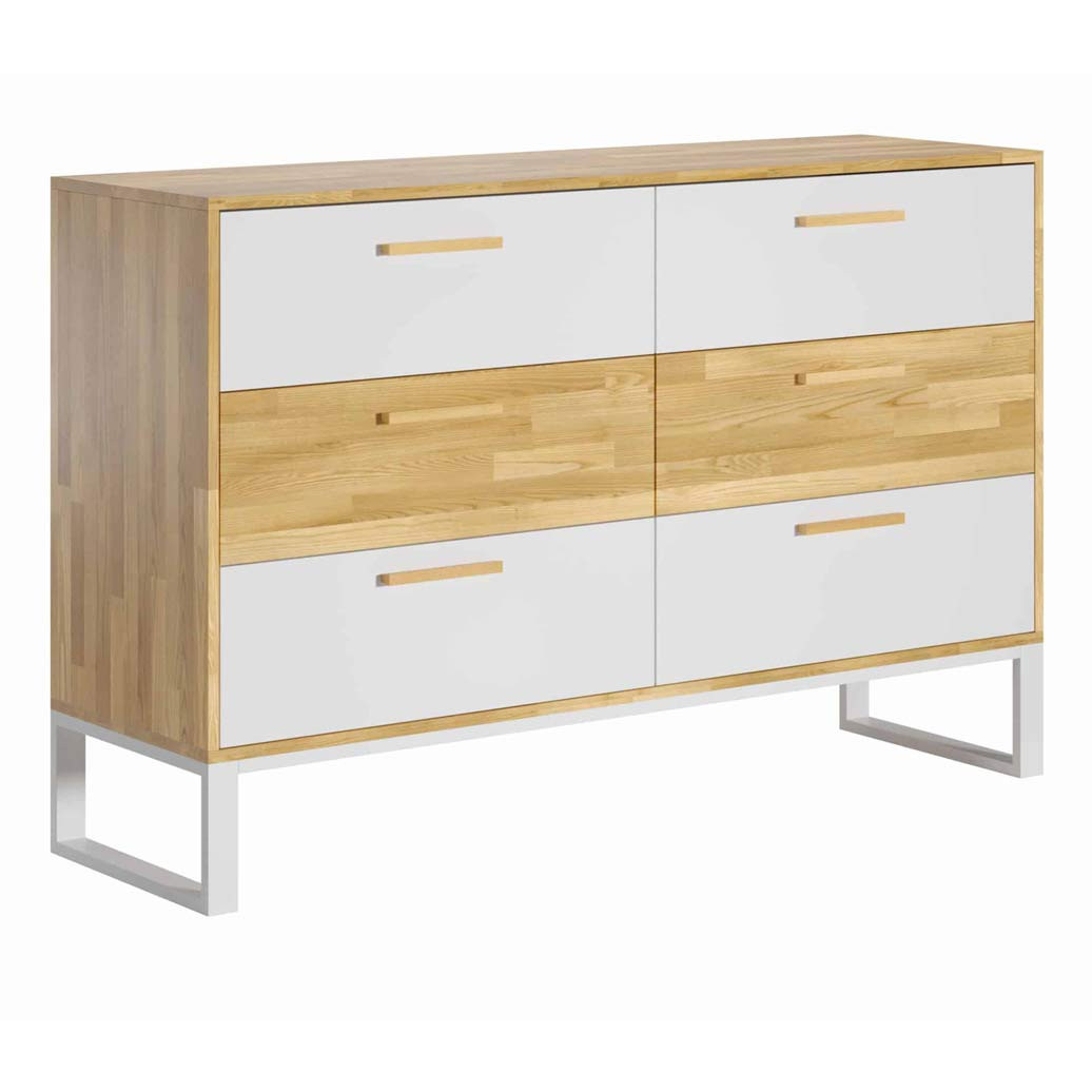 Komoda Biurowa Stylowa Biaław Industrialnym Stylu 140cm