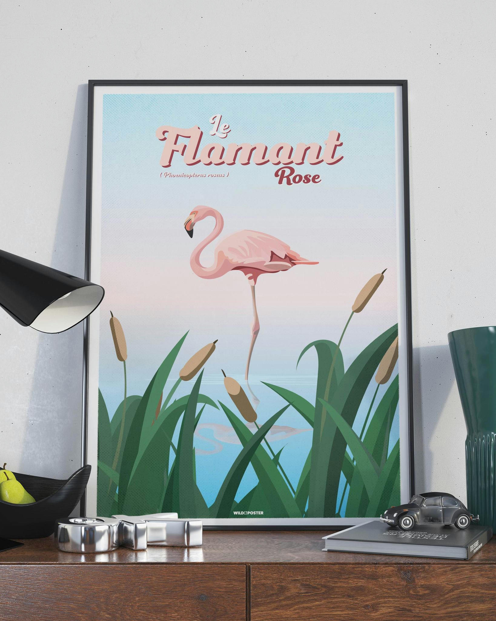ANIMAUX - Affiche Animaux - Le Flamant rose 40x 60 cm