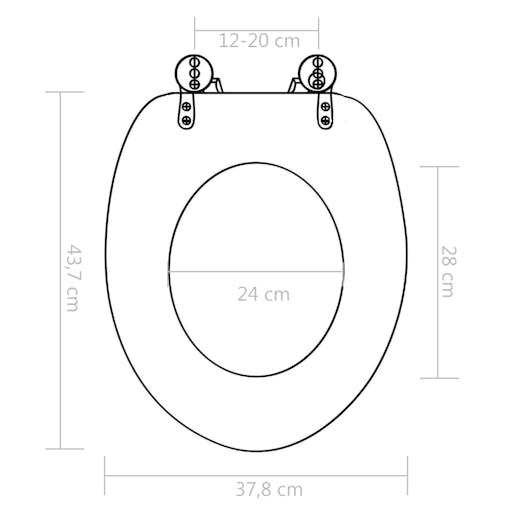 NNEVL WC Toilet Seats 2 pcs with Soft Close Lids MDF Water Drop Design